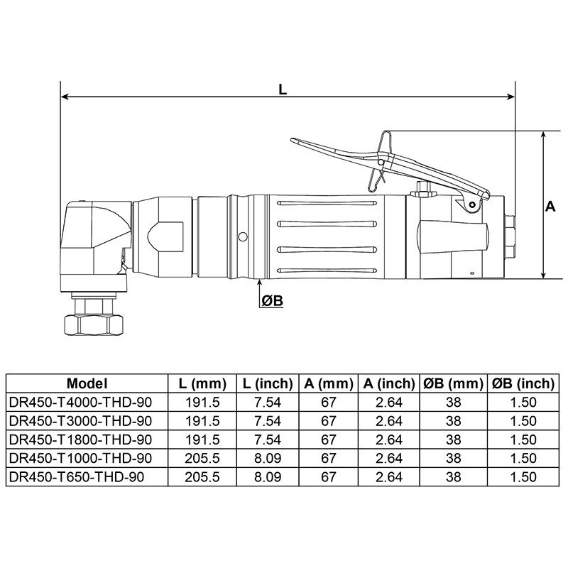 DR450-T1000-THD-90 product photo